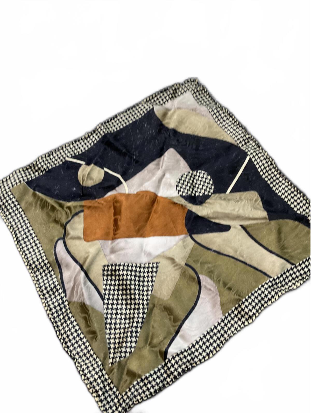 100 Silk Abstract Pattern Womens Scarf Made In Korea